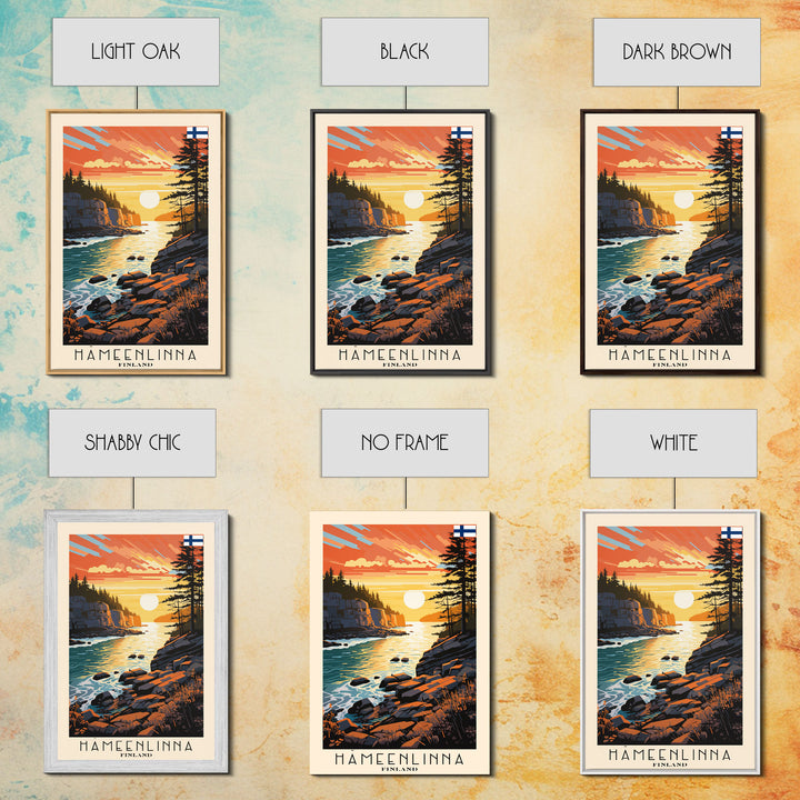 Hämeenlinna Finland Sunset Lake Art, Framed Canvas Wall Art, Home Decor, Living Room Decor, Nature Poster, Scenic Wall Art, Travel Poster Art