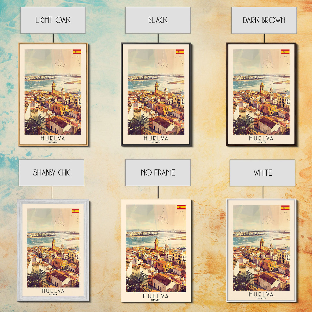 Huelva Spain Cityscape Art Print, Vibrant Sunset Canvas Print for Home Decor, Travel Poster for Living Room Wall Art, Spanish City View