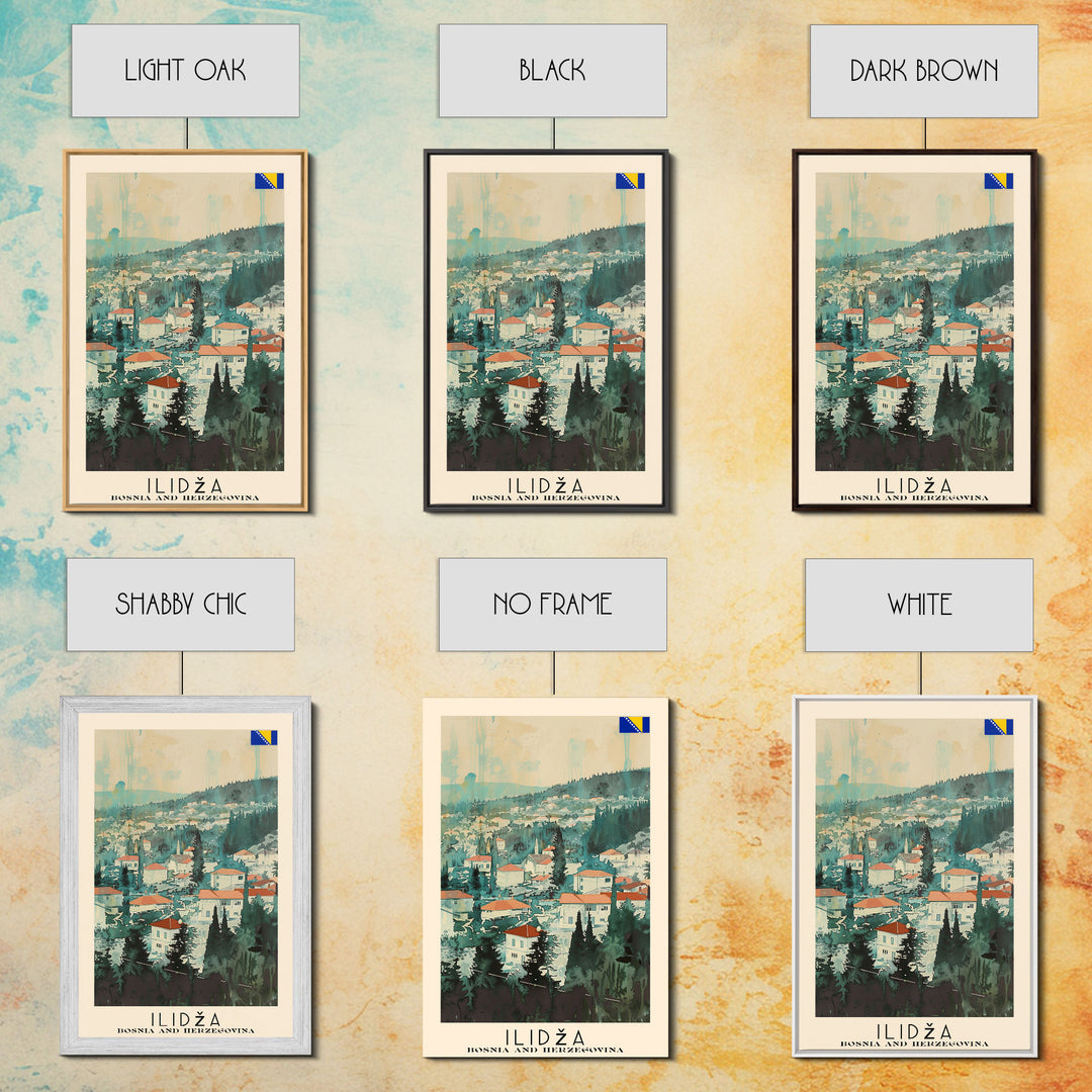 Ilidza Bosnia Scenic Mountain View Art Print, Beautiful Canvas Print for Nature Lovers, Travel Poster for Home Decor, Bosnian Landscape Wall Art