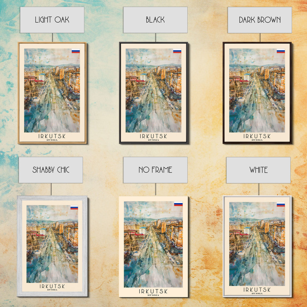 Irkutsk Russia Urban Cityscape Art Print, Stunning Canvas Print for Home Decor, Travel Poster for Living Room Wall Art, Russian City View