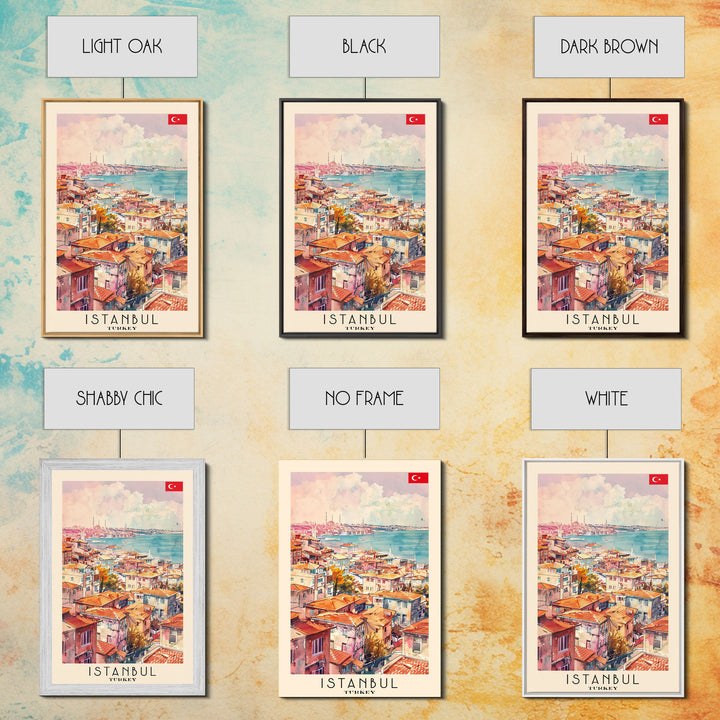 Istanbul Turkey Bosphorus Art Print, Beautiful Canvas Print for Home Decor, Travel Poster for Living Room Wall Art, Turkish Cultural Scene