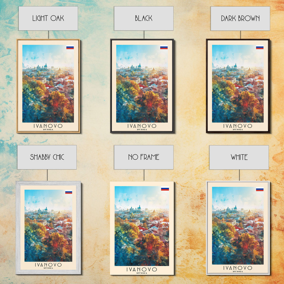 Ivanovo Russia Historic Town Art Print, Vibrant Canvas Print for Home Decor, Travel Poster for Living Room Wall Art, Russian Heritage View