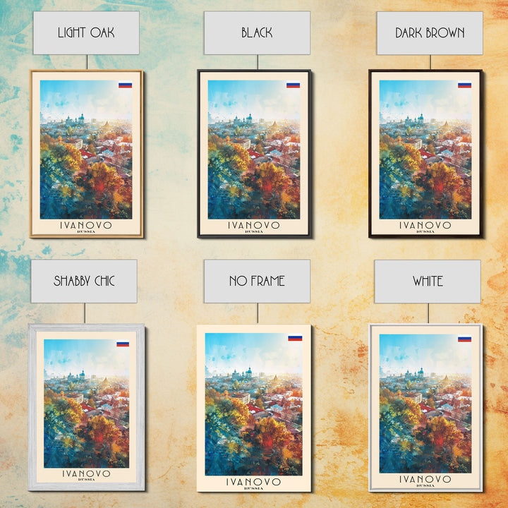 Ivanovo Russia Historic Town Art Print, Vibrant Canvas Print for Home Decor, Travel Poster for Living Room Wall Art, Russian Heritage View