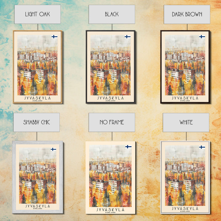 Jyvaskyla Finland Scenic Waterfront, Framed Canvas Print, Travel Poster, Nordic Wall Art, Living Room Decor, Peaceful Landscape, Home Tranquility