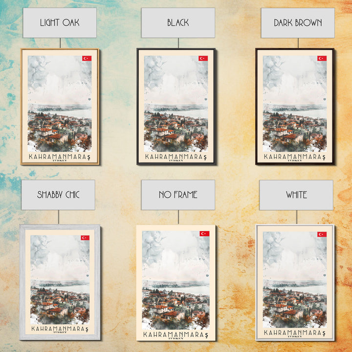 Kahramanmaras Turkey Historical View, Framed Canvas Print, Travel Poster, Cultural Wall Art, Bedroom Decor, Ancient Cityscape, Rich Home Decoration