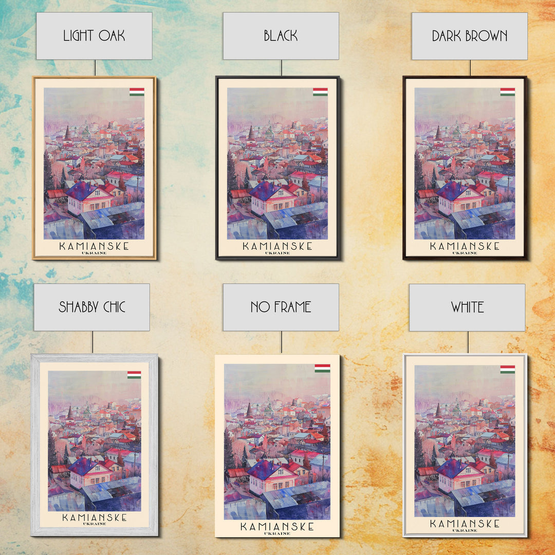 Kamianske Ukraine Scenic View, Framed Canvas Print, Travel Poster, Wall Art, Living Room Decor, Cityscape Art, Modern Home Decoration, Ukrainian City