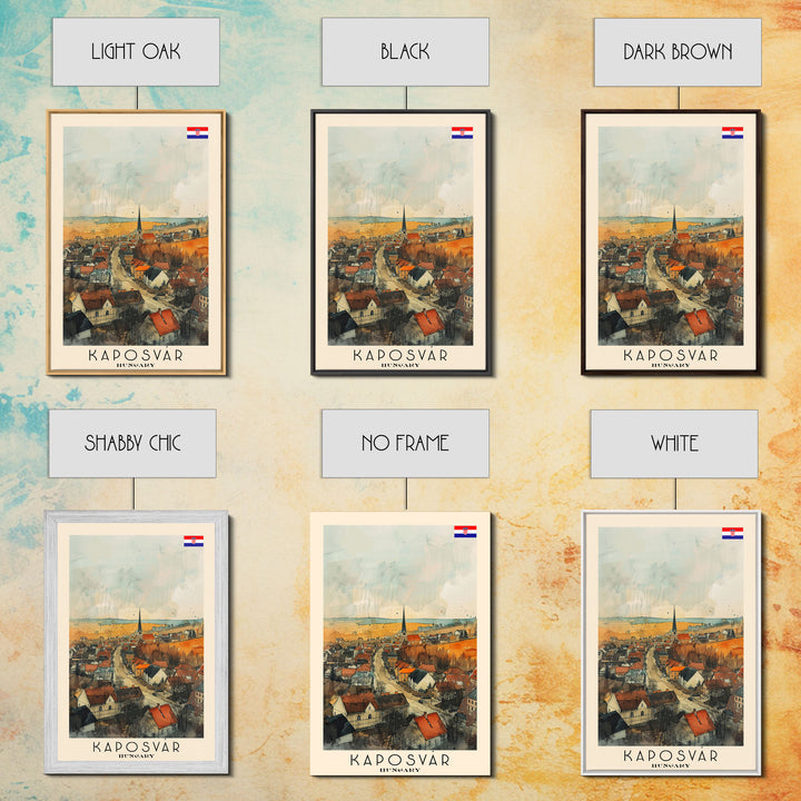 Kaposvar Hungary Urban Landscape, Framed Canvas Print, Travel Poster, Wall Art, Home Decoration, Cityscape Decor, Living Room Art, Hungarian City