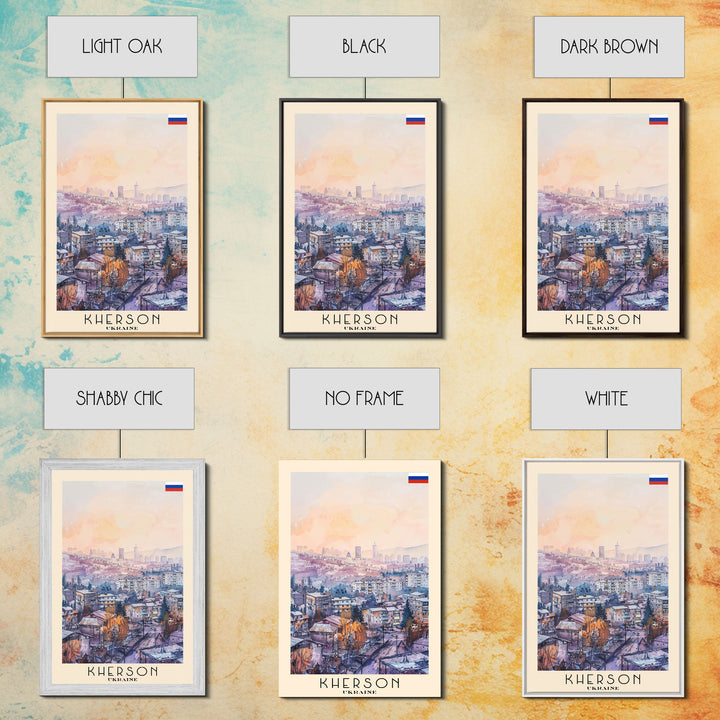 Kherson Ukraine Port View, Framed Canvas Print, Travel Poster, Wall Art, Home Decor, Living Room Decoration, Ukrainian Cityscape Art