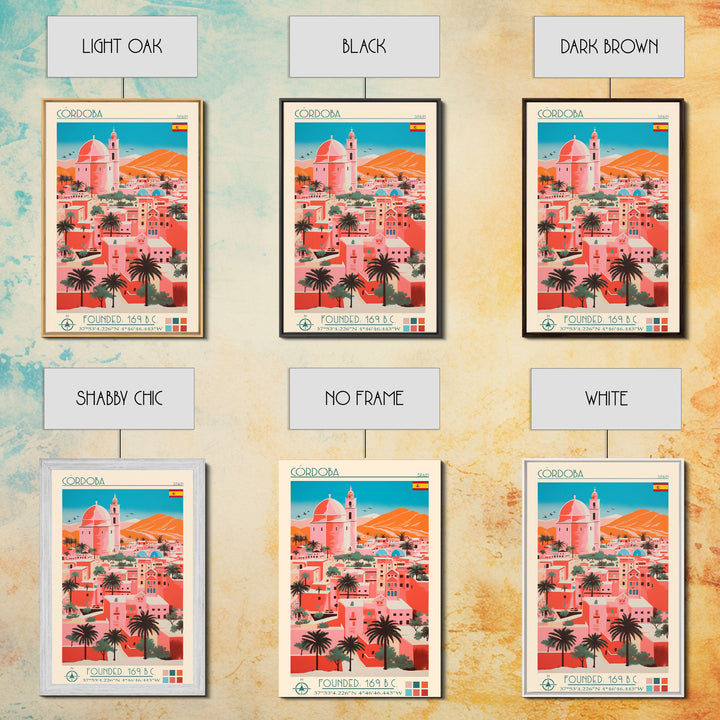 Cordoba Spain Travel Poster Framed Canvas Print, Vintage Style, Pop Art Home Decor, Scenic Wall Art, Living Room Decoration, Artistic Gift