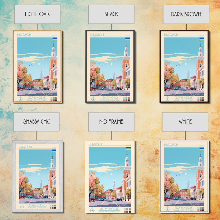 Kherson Ukraine Travel Poster Framed Canvas Print, Midcentury Modern Art, Pop Art Wall Decor, Scenic Wall Art, Living Room Decoration, Office Art