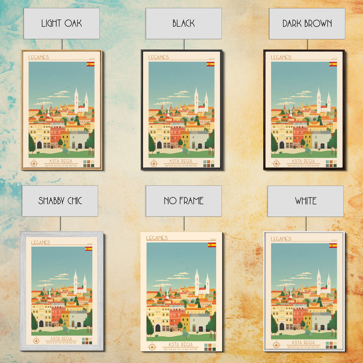 Leganés Spain Travel Poster Framed Canvas Print, Vintage Style, Pop Art Home Decor, Scenic Wall Art, Bedroom Decoration, Office Gift