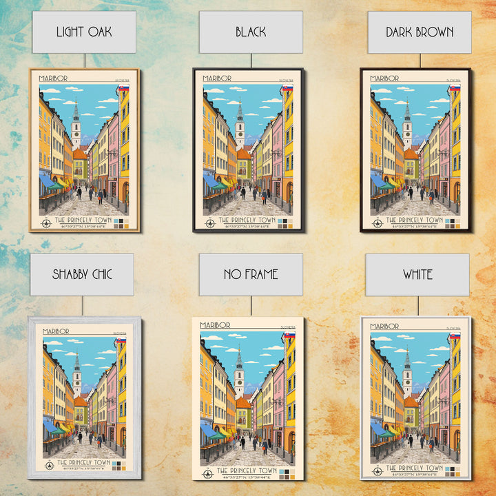 Maribor Slovenia Travel Poster Framed Canvas Print, Vintage Style, Pop Art Home Decor, Scenic Wall Art, Bedroom Decoration, Office Gift