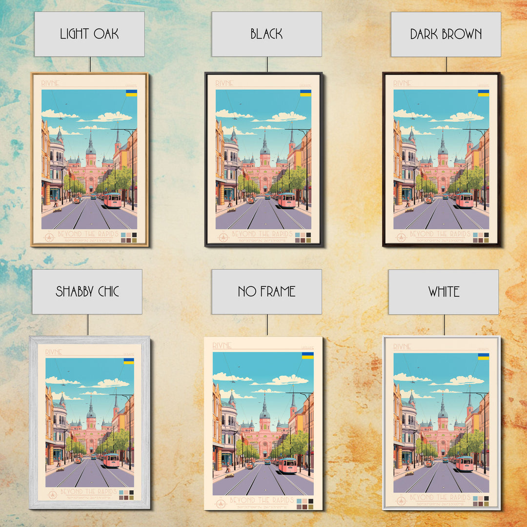 Rivne Ukraine Travel Poster Framed Canvas Print, Vintage Style, Pop Art Home Decor, Scenic Wall Art, Bedroom Decoration, Office Gift