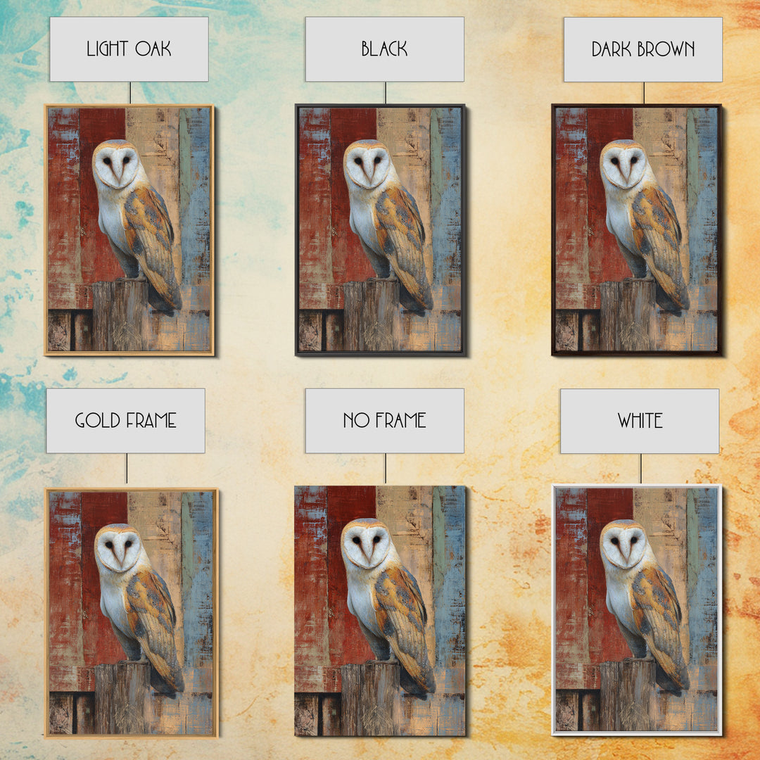 Barn Owl Perched on Aged Wood Canvas Print, Farmhouse Art, Statement Artwork, Farmhouse Decor, Fine Art, Harvest, Wall Decor, FAR-2x3-31