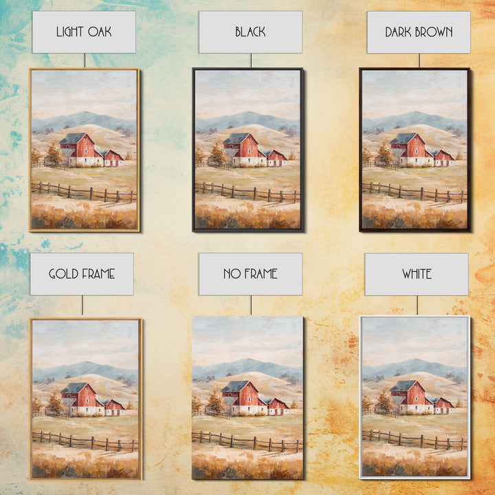 Country Landscape with Fence and Rolling Hills Canvas Print, Farmhouse Art, Printable Wall Art, Farmhouse Decor, Harvest, FAR-2x3-94
