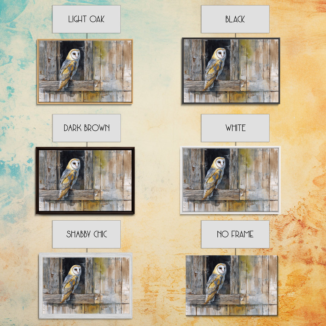 Barn Owl Perched on Aged Wood Canvas Print, Farmhouse Art, Farmhouse Wall Art, Farmhouse Decor, Fine Art, Harvest, Luxury Decor, FAR-3x2-51
