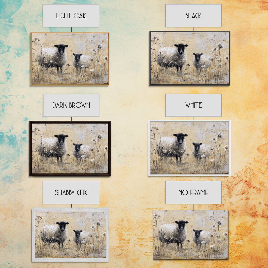Black and White Sheep Canvas Print, Farmhouse Art, Boho Decor, Farmhouse Decor, Fine Art, Harvest, Wall Decor, Digital Prints, FAR-3x2-84