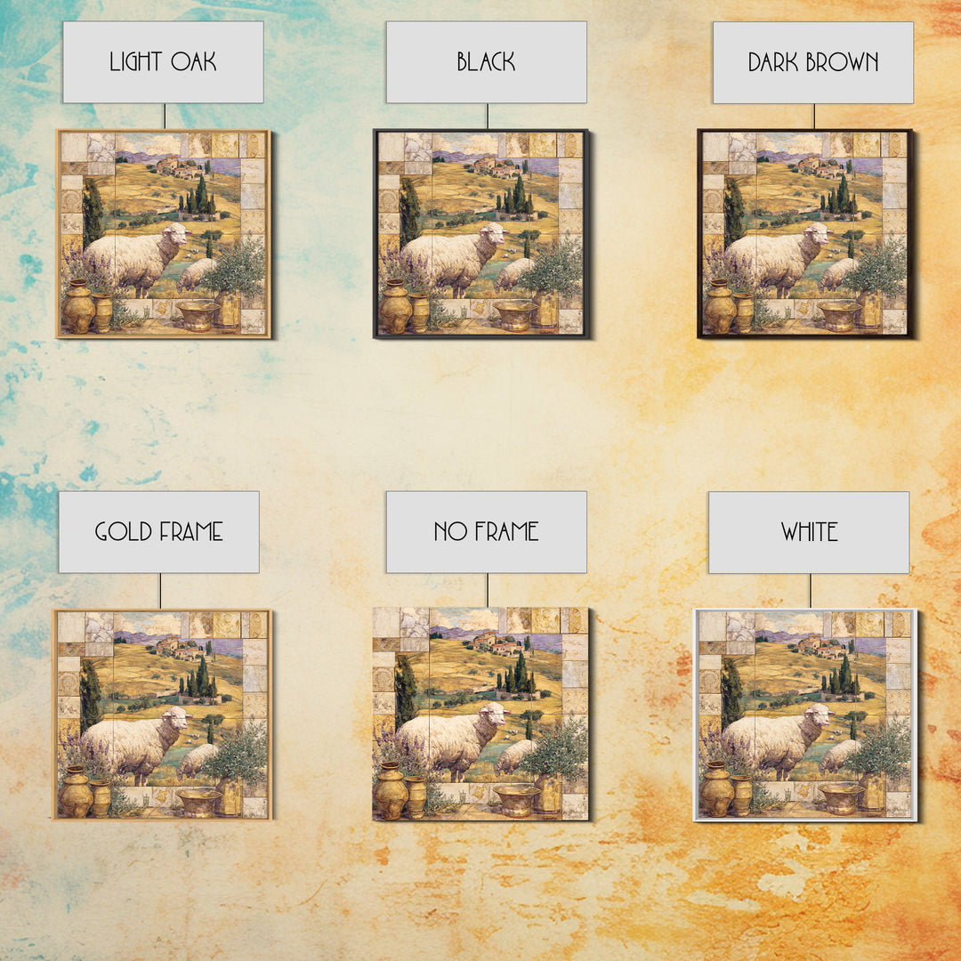 Pastoral Sheep in Rolling Countryside Canvas Print, French Country Art, Farmhouse Wall Art, Farmhouse Decor, Fine Art, Country, FCA-1x1-86
