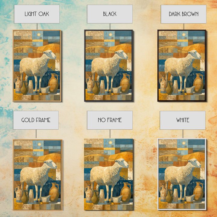 Pastoral Sheep in Rolling Countryside Framed Canvas Print, French Country Art, Home Decor, Farmhouse Decor, Fine Art, Country, FCA-2x3-22