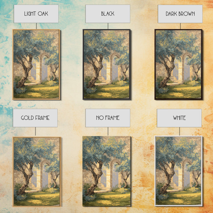 Sunlit Provence Olive Grove Framed Canvas Print, French Country Art, Neutral Decor, Farmhouse Decor, Fine Art, Country, FCA-2x3-37