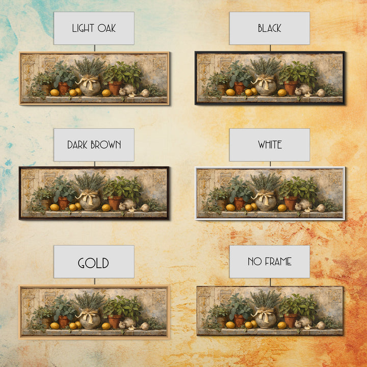 Farmhouse Kitchen Herbs Tied Framed Canvas Print, French Country Art, Digital Wall Art, Farmhouse Decor, Fine Art, Country, FCA-3x1-53