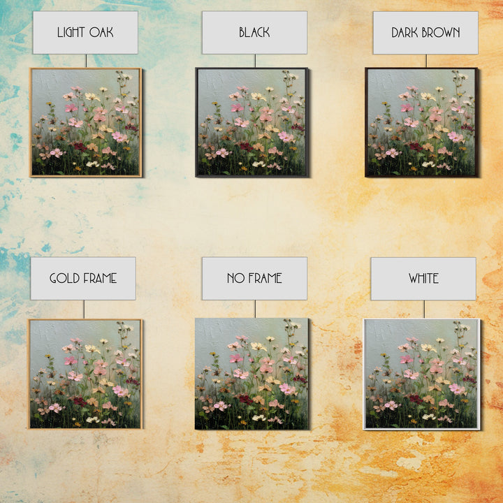 Wildflower Meadow in Loose Impressionist Paint Canvas Print, Floral Art, Midcentury Modern, Living Room Decor, Fine Art, Bloom, FLO-1x1-3