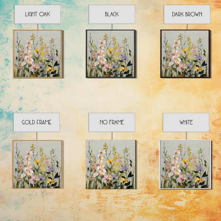 Wildflower Meadow in Loose Impressionist Paint Canvas Print, Floral Art, Art, Living Room Decor, Oil Painting, Bloom, FLO-1x1-99