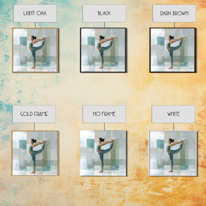 Female Athlete Stretching Framed Canvas Print, Fitness Studio Art, Aesthetic Room Decor, Gym Decor, Fine Art, Motion, FSA-1x1-27
