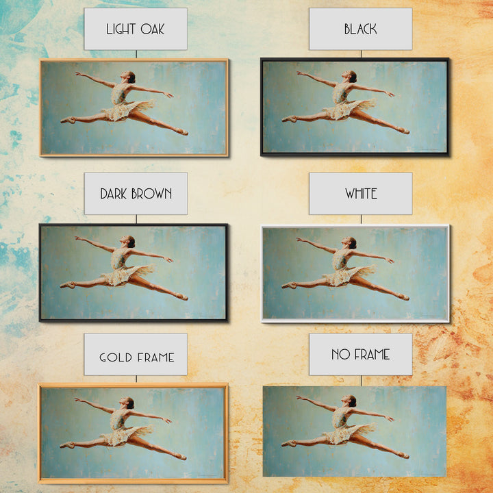 Dancer Leap with Painterly Energy Canvas Print, Fitness Studio Art, Metal Wall Art, Gym Decor, Fine Art, Motion, Home Gym Decor, FSA-2x1-31