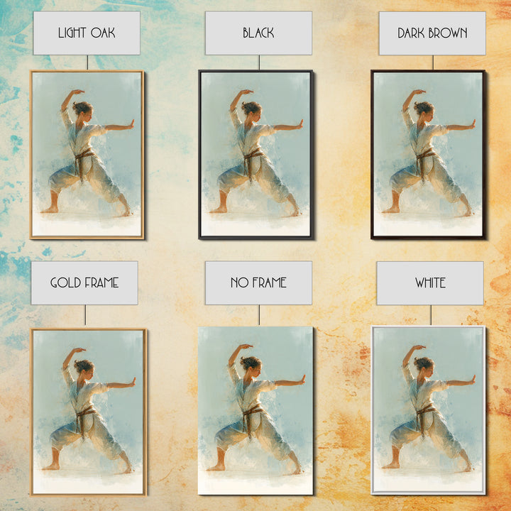 Martial Artist Pose Framed Canvas Print, Fitness Studio Art, Motivational Canvas, Gym Decor, Fine Art, Motion, FSA-2x3-75