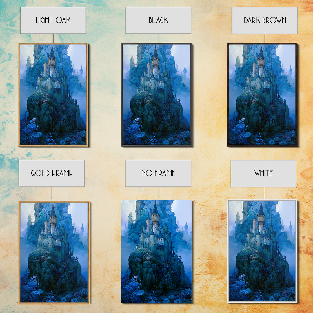 Storybook Castle on a Misty Hill Canvas Print, Fairy Tale Art, Contemporary Art, Living Room Decor, Fine Art, Storybook, FTA-2x3-10