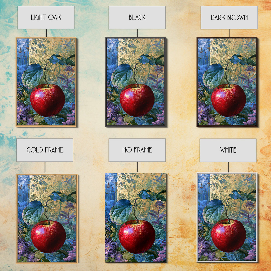 Enchanted Apple with Deep Red Shine Framed Canvas Print, Fairy Tale Art, Art Print, Living Room Decor, Fine Art, Storybook, FTA-2x3-100