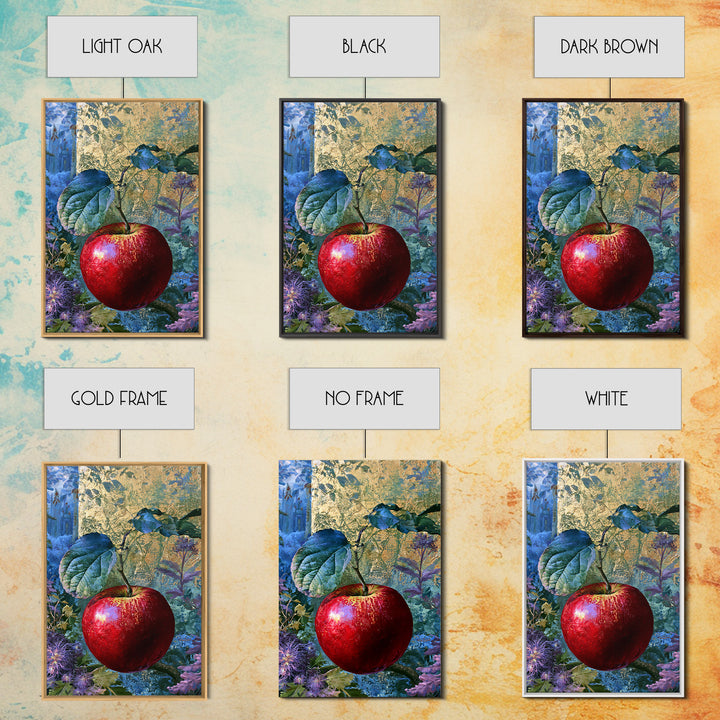 Enchanted Apple with Deep Red Shine Framed Canvas Print, Fairy Tale Art, Art Print, Living Room Decor, Fine Art, Storybook, FTA-2x3-100