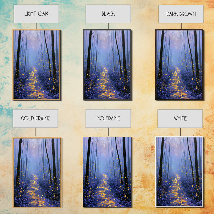 Enchanted Forest Path Glowing Canvas Print, Fairy Tale Art, Art Nouveau, Living Room Decor, Fine Art, Storybook, Dark Art, FTA-2x3-9