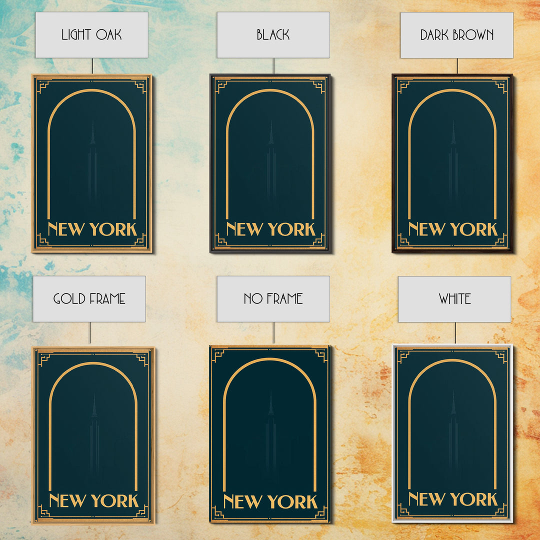 New York Travel Poster, Canvas Print, Luxury Art Deco Poster, New York Poster Print, Vintage City Poster, City Illustration, Art Print