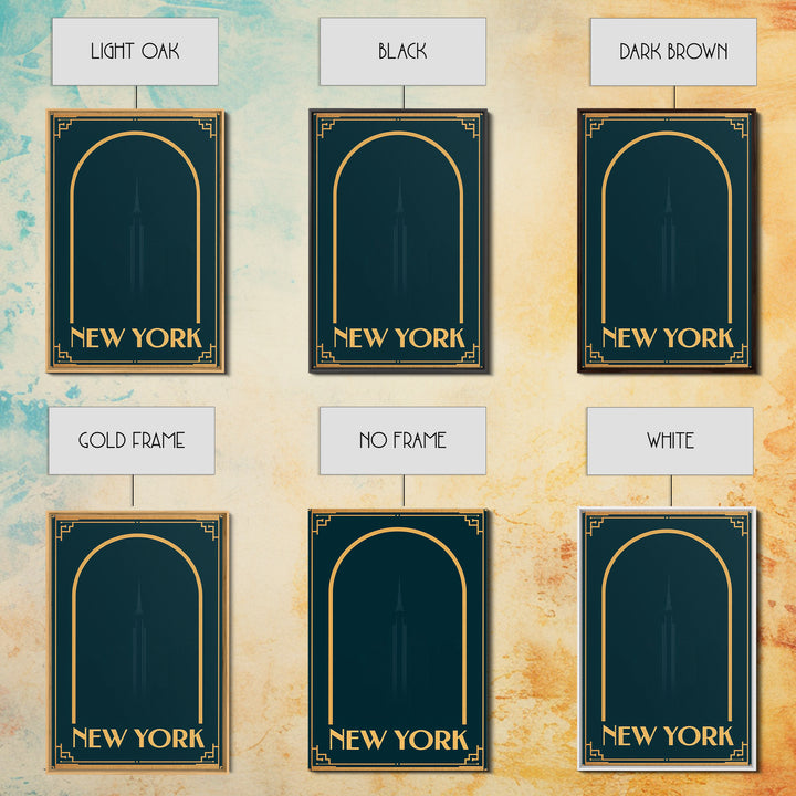New York Travel Poster, Canvas Print, Luxury Art Deco Poster, New York Poster Print, Vintage City Poster, City Illustration, Art Print