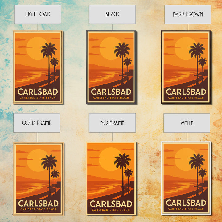 Carlsbad Travel Poster, Canvas Print, Golden Travel Poster Art, Carlsbad Art Print, Travel Art Print, City Travel Prints, Vintage Travel Art