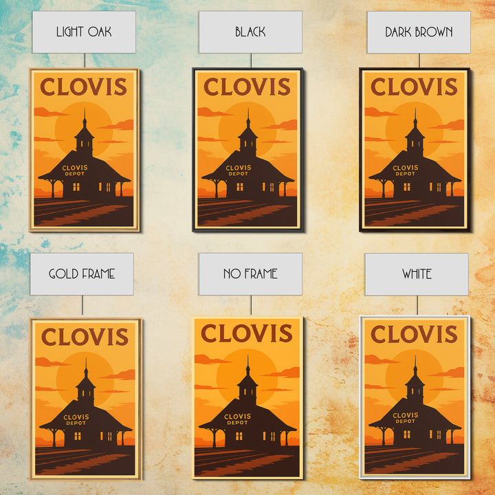 Clovis California Travel Poster, Canvas Print, Golden Travel Poster Art, Clovis Wall Art, Wall Decor, City Art Print, Wanderlust Decor
