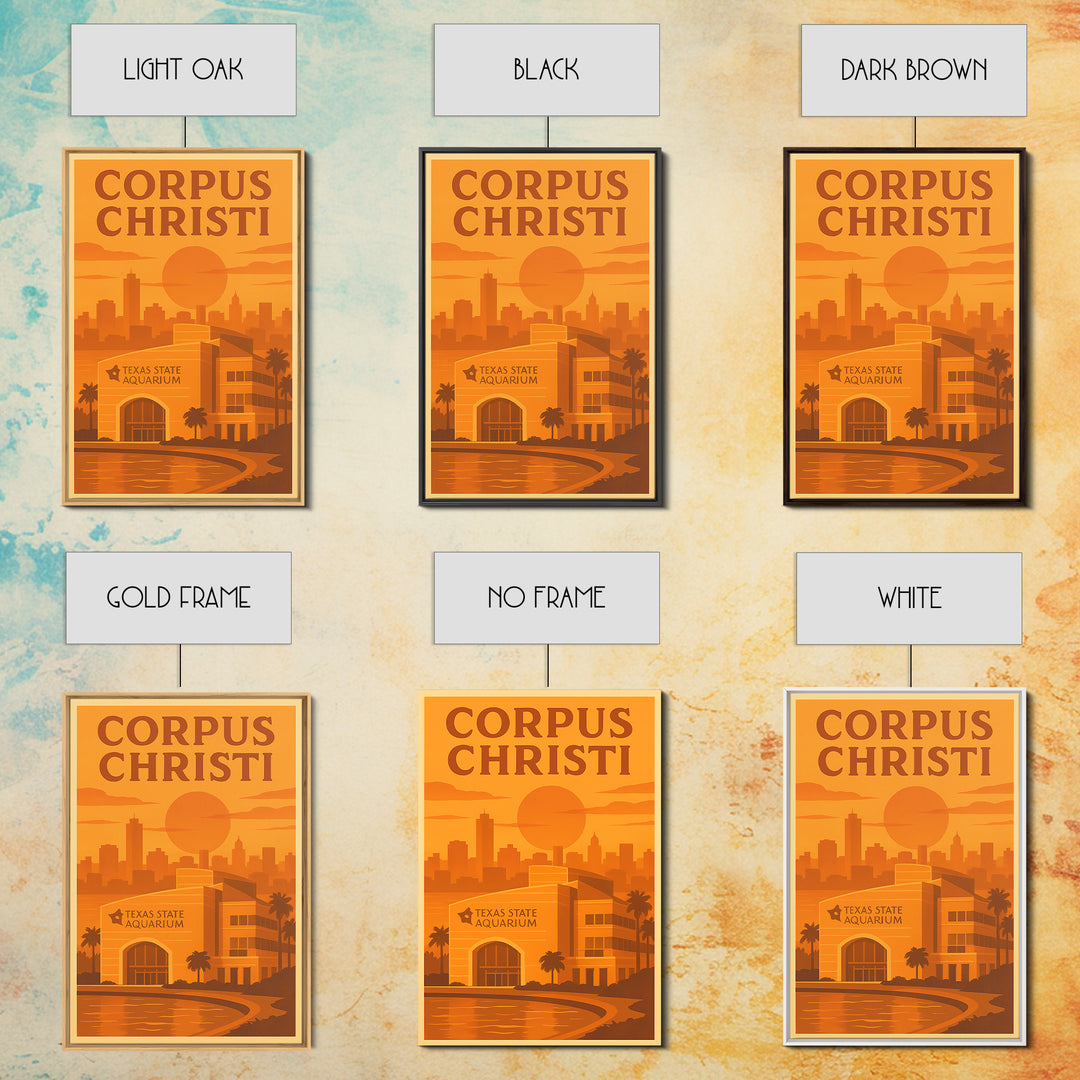 Corpus Christi Texas Travel Poster, Canvas Print, Gold Art Deco Poster Art, Corpus Christi Poster Print, Travel Poster Art, Travel Gift