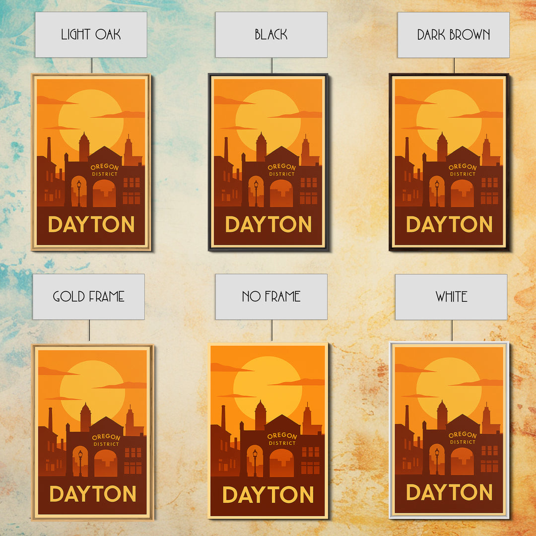 Dayton Travel Poster, Canvas Print, Vintage Deco Wall Art, Dayton City Art, Mid Century Wall Art, Travel Art Print, Gift For Travelers