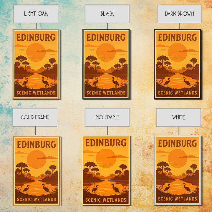 Edinburg Texas Travel Poster, Framed Canvas Print, Vintage Deco Wall Art, Edinburg Wall Art, Mid Century Wall Art, Gift For Travelers