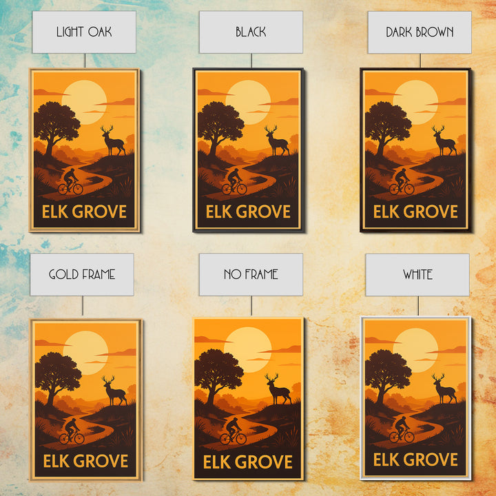 Elk Grove Travel Poster, Framed Canvas Print, Golden Travel Poster Art, Elk Grove Wall Art, Travel Poster Art, Travel Wall Art
