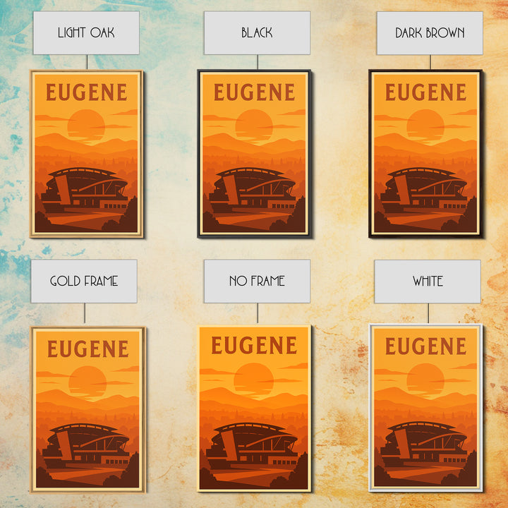 Eugene Oregon Travel Poster, Canvas Print, Vintage Deco Wall Art, Eugene Art Print, Gift For Travelers, Travel Poster Set, Travel Wall Art