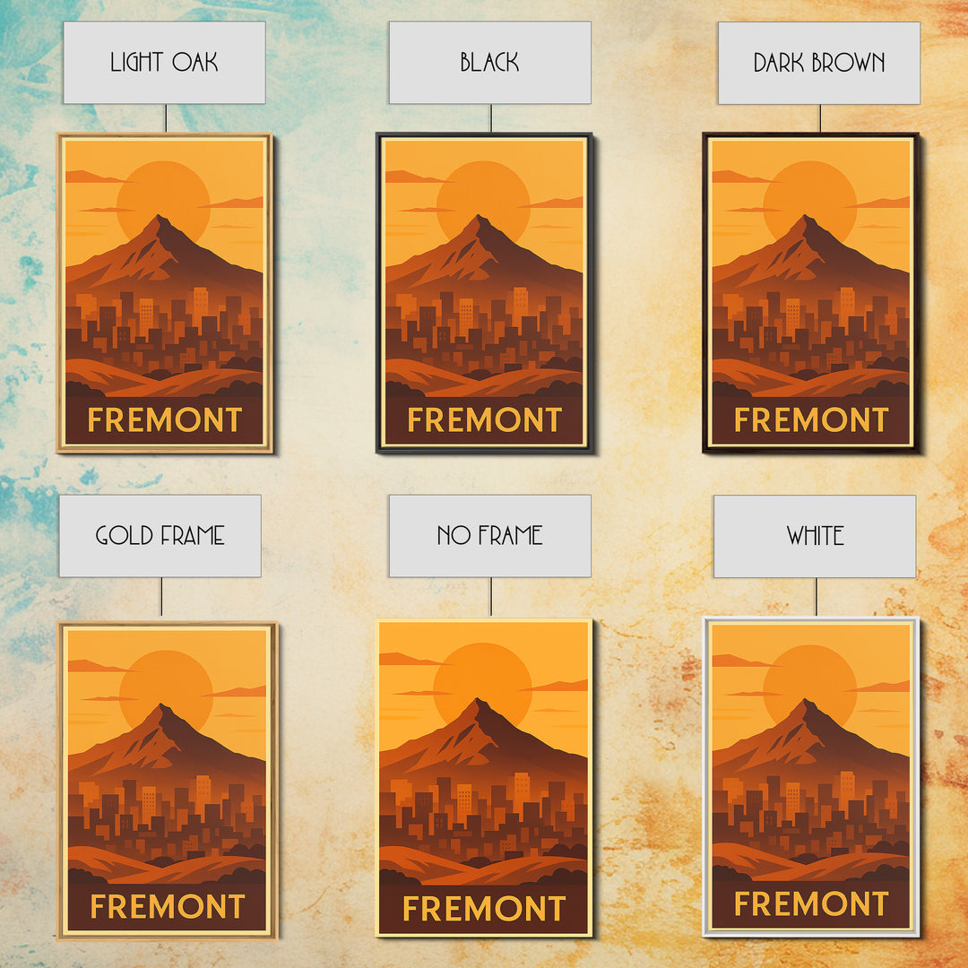 Fremont Travel Poster, Framed Canvas Print, Golden Travel Poster Art, Fremont Wall Art, Travel Poster Art, Wanderlust Decor, Poster Print