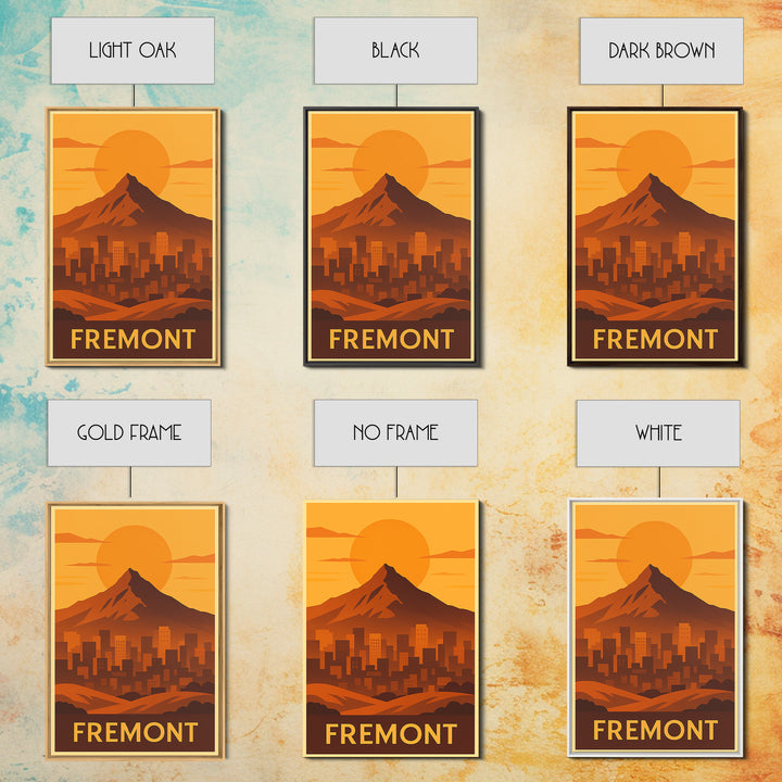 Fremont Travel Poster, Framed Canvas Print, Golden Travel Poster Art, Fremont Wall Art, Travel Poster Art, Wanderlust Decor, Poster Print