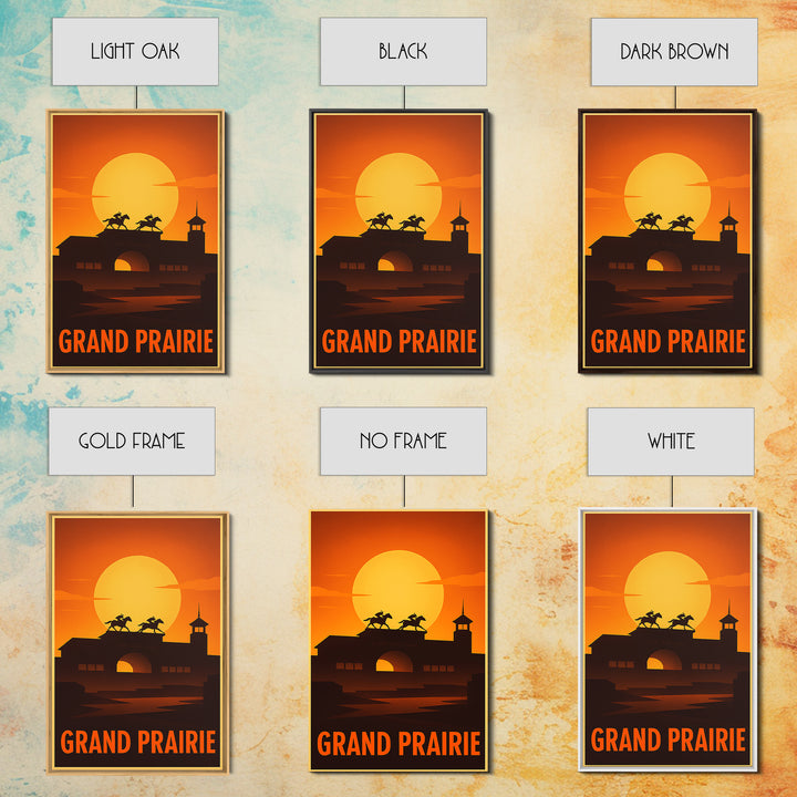 Grand Prairie Travel Poster, Canvas Print, Gold Art Deco Poster Art, Grand Prairie Wall Art, Mid Century Wall Art, Travel Art Print