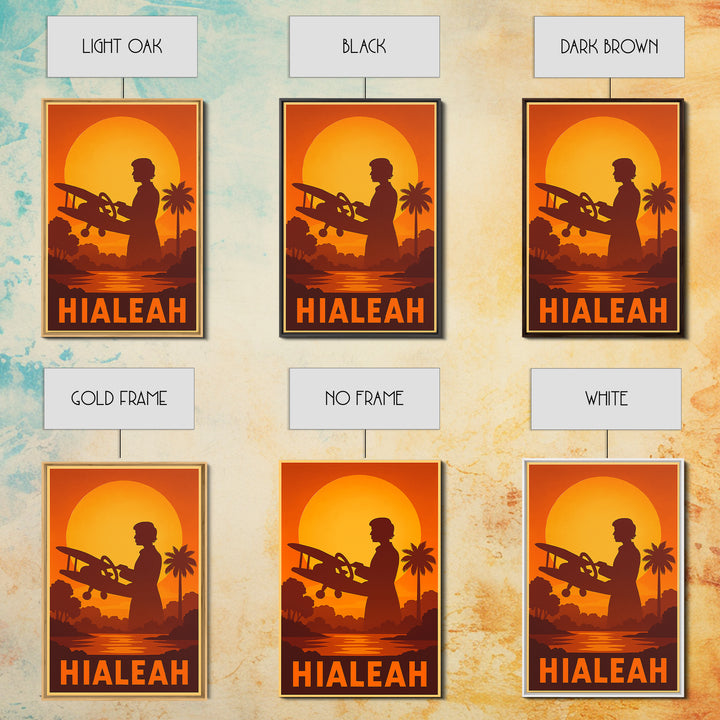 Hialeah Travel Poster, Canvas Print, Golden Travel Poster Art, Hialeah Poster Print, Vintage City Art, Vintage City Poster, Retro Poster