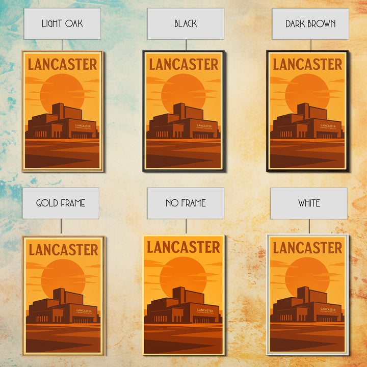 Lancaster California Travel Poster, Canvas Print, Warm Sunset Silhouette Art, Lancaster Wall Art, Travel Wall Art, Travel Poster Set