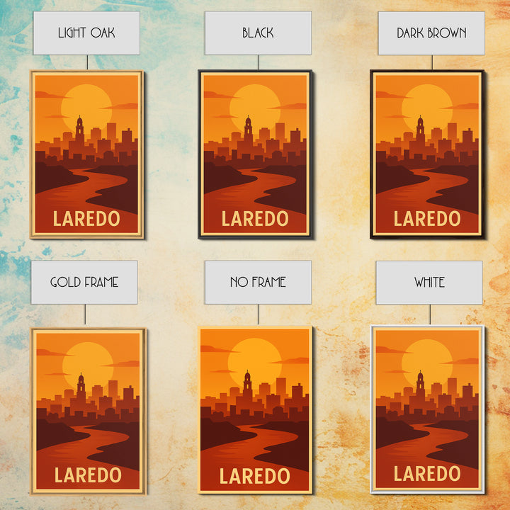 Laredo Travel Poster, Canvas Print, Golden Travel Poster Art, Laredo Travel Art, Retro Travel Print, Gift For Travelers, Fine Art Print