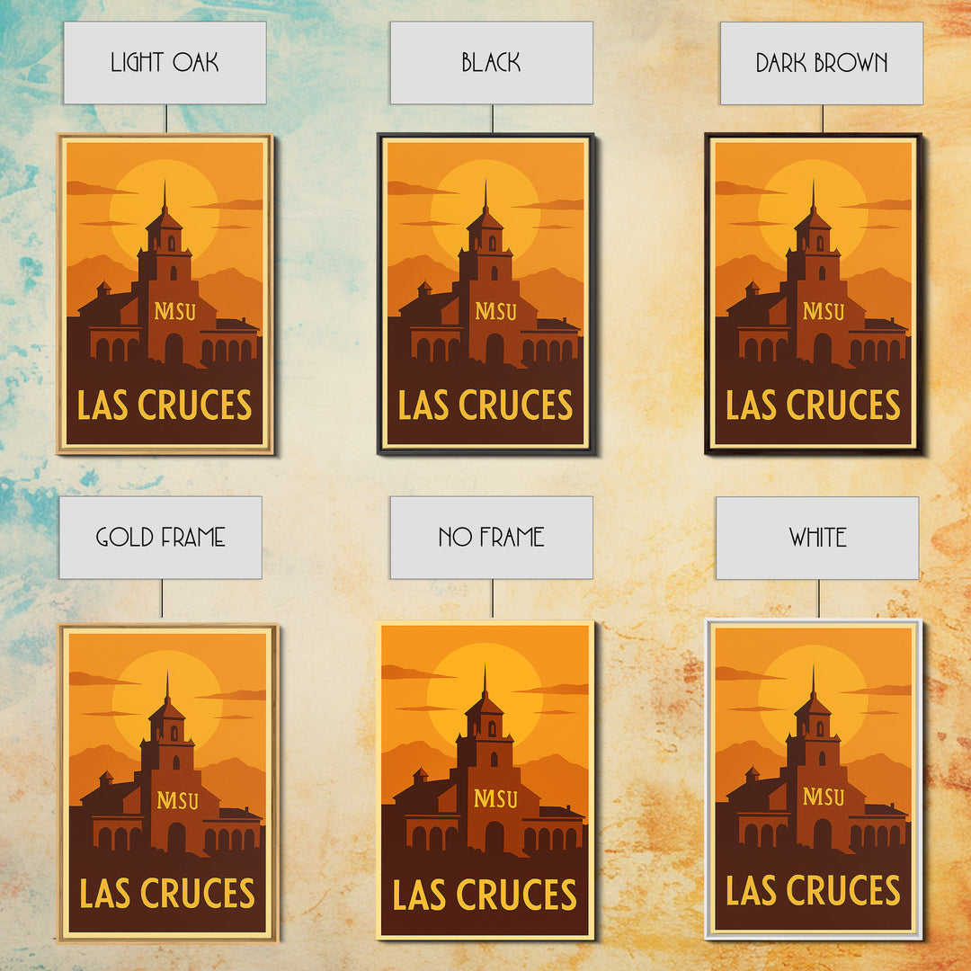 Las Cruces Travel Poster, Canvas Print, Warm Sunset Silhouette Art, Las Cruces Travel Art, Travel Poster Set, Retro Travel Print